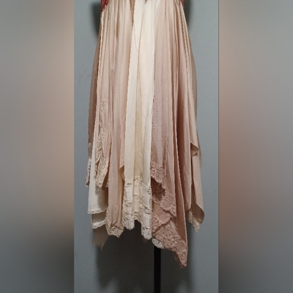 A Boho Vintage Layered Lace Wedding Upcycled Slip Dress - Picture 3 of 12